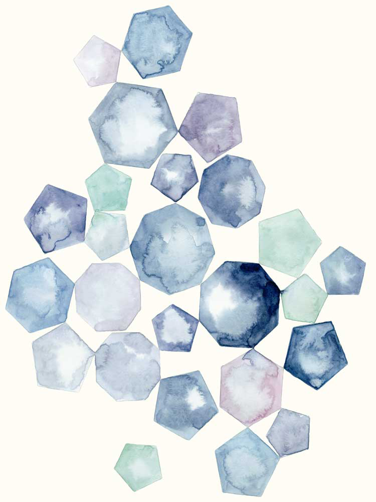 Watercolor Hexagons B